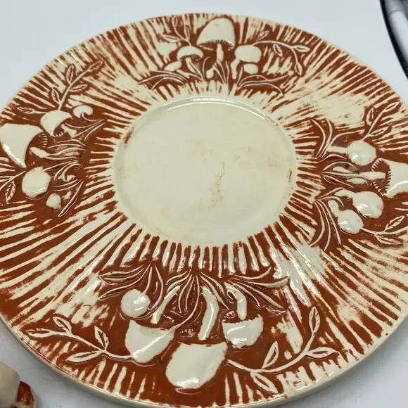 Vintage Arnels mushroom Large Soup bowl and Serving‎ Plate Rare color 1970s - Picture 4 of 11